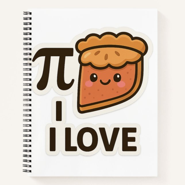 Carnet I Love Pi Sticker - Mignonne Math & Pie Pun Design (Devant)