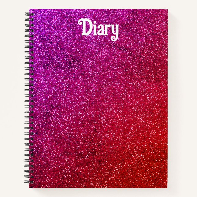 Carnet I love you chic pink glitter background Abstract (Devant)