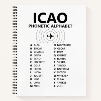 Carnet ICAO Phonetic Alphabet Pilot - Graph Notebook
