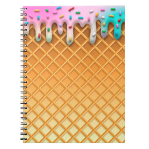 Carnet Ice Cream Drip Waffle Cone Pink With Sprinkles