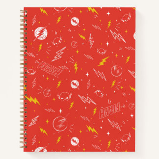 Carnet Icône de la foudre Flash et motif doodle