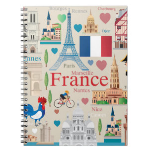Carnet Icônes mignonnes de la France