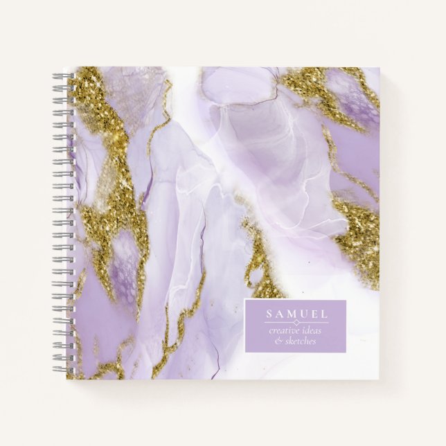 Carnet ID Abstrait Lavande d'encre Lux990 (Devant)
