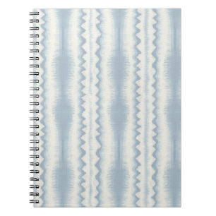 Carnet Ikat bleu pâle, rayure tissée fine
