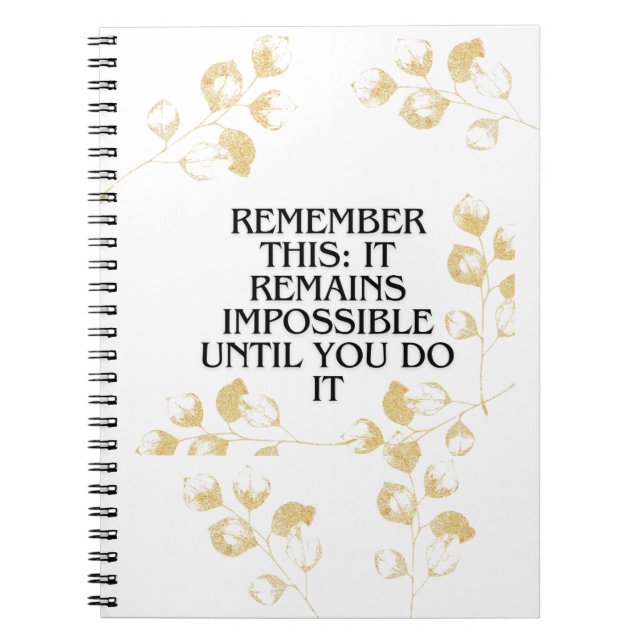 Carnet Il semble toujours impossible jusqu'à ce que vous  (Devant)
