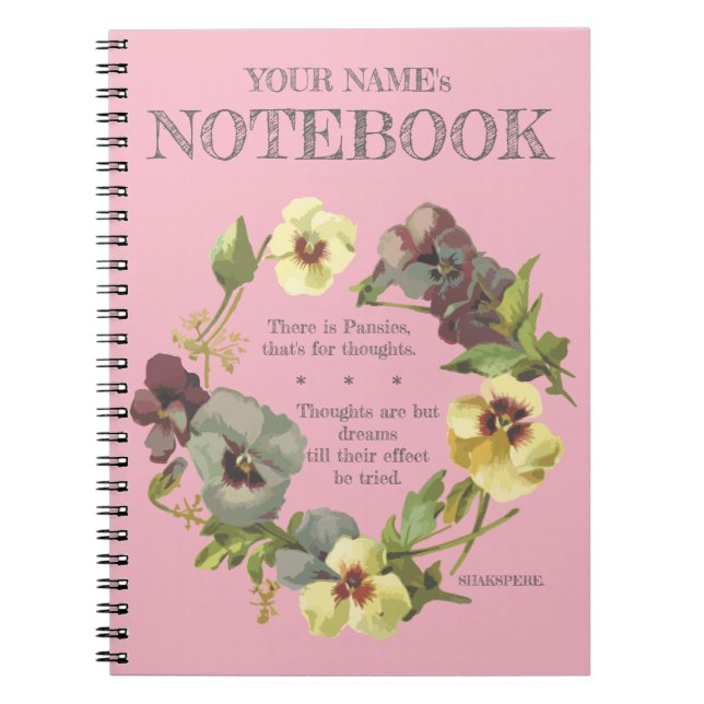 Carnet "Il y a Pansies, c'est pour..." Personnaliser (Devant)