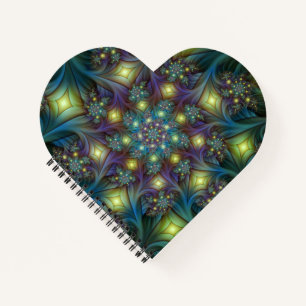 Carnet Illuminé Abstrait brillant Turquoise violet Fracta
