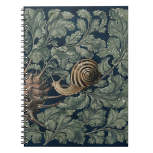 Carnet Illustration Art Nouveau botanique escargot antiqu