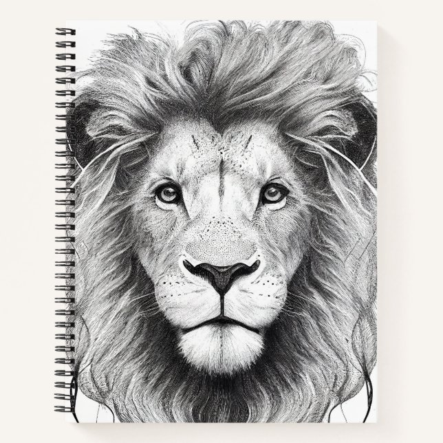 Carnet Illustration d'art de la nature sauvage de Lion (Devant)
