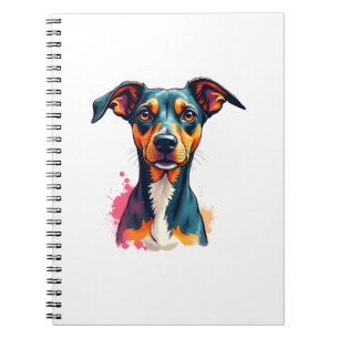 Carnet Illustration d'art pop de portrait de chien coloré