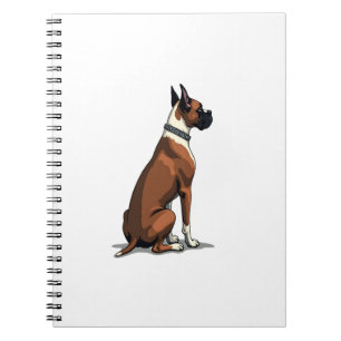 Carnet Illustration de Boxer Vintage vu de dos Brun W