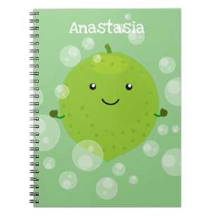 Carnet Illustration de bulles de chaux vert mou