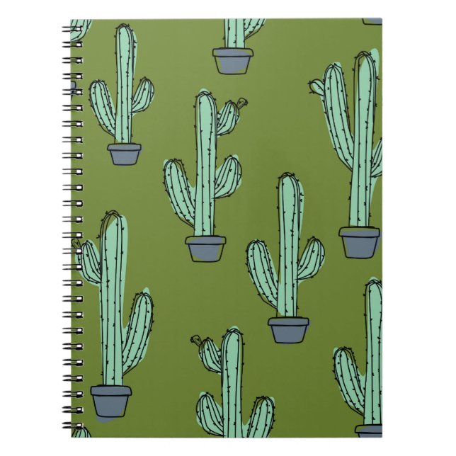 Carnet Illustration de cactus en pot (Devant)