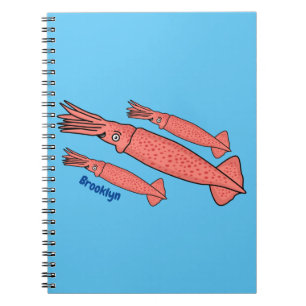Carnet Illustration de calamar rose