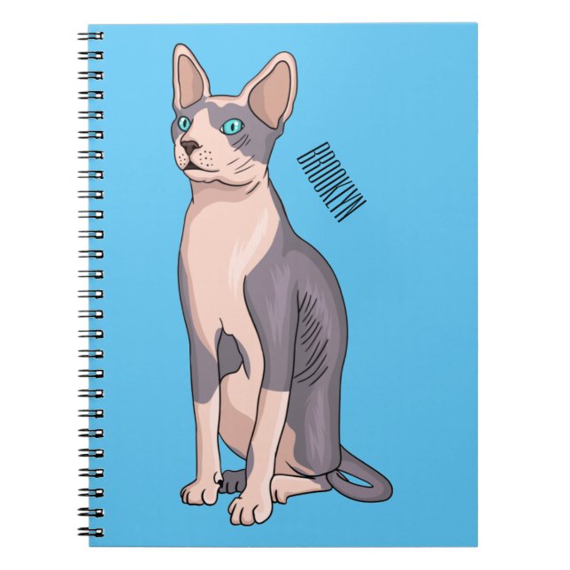 Carnet illustration de chat Sphynx de dessin animé  (Devant)