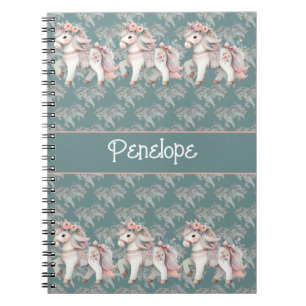 Carnet Illustration de cheval de fantaisie au pastel flor