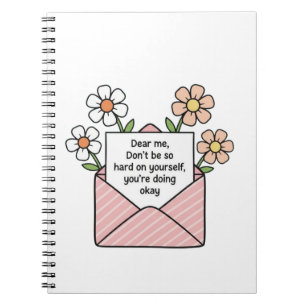 Carnet Illustration de citation sur enveloppe florale d'a