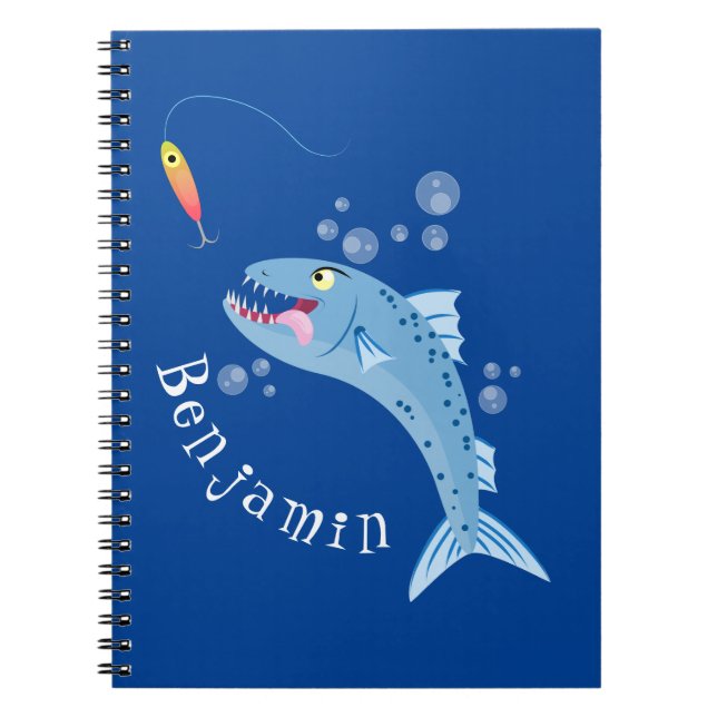 Carnet Illustration de dessin animé de pêche de barracuda (Devant)