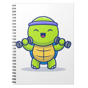 Carnet Illustration de dessin animé de tortue mignonne so