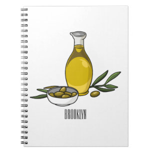 Carnet illustration de dessin animé d'huile d'olive 