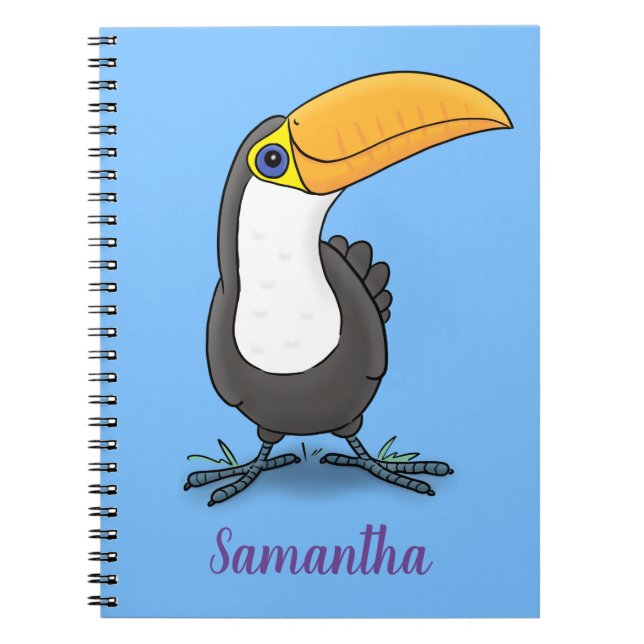 Carnet Illustration de dessin humoristique du toucan joye (Devant)