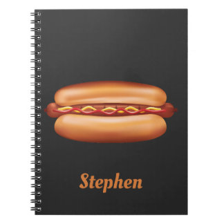 Carnet Illustration de fast food Hot Dog avec nom personn