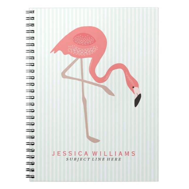 Carnet Illustration De Flamants roses Roses Murs Avec Des (Devant)