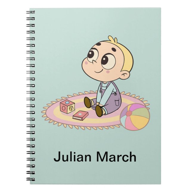 Carnet Illustration de garçon impressionné (Devant)