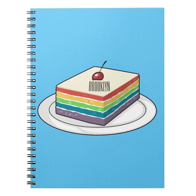 Carnet Illustration de gâteau arc-en-ciel (Devant)