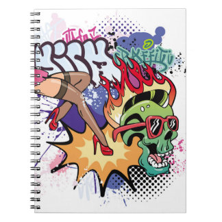 Carnet Illustration de graffiti avec lettres de graffitis