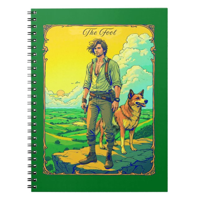 Carnet Illustration de la carte Tarot, l'idiot (Devant)