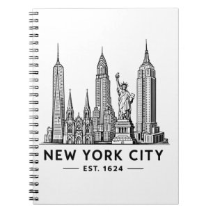 Carnet Illustration de la skyline de NYC avec la Statue d