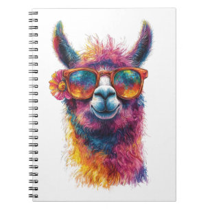 Carnet Illustration de la tête de lama - Colorée, unique
