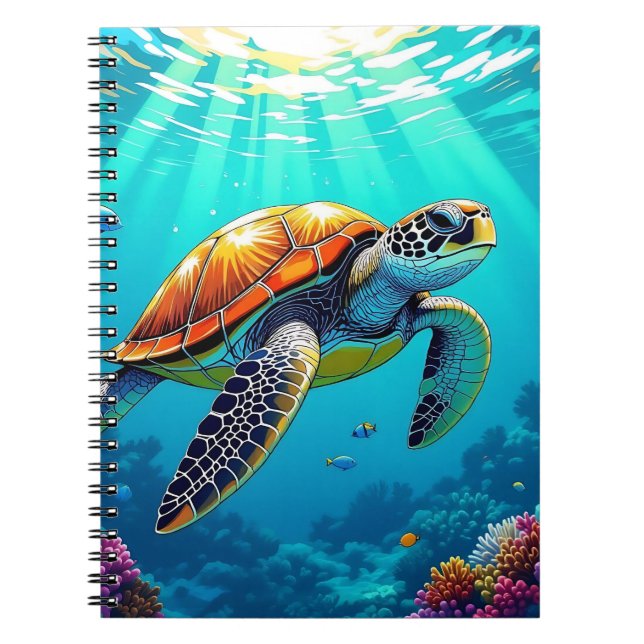 Carnet Illustration de la tortue de mer (Devant)