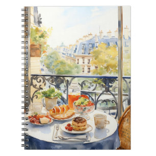 Carnet Illustration de l'aquarelle chic Café parisien