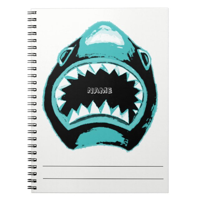 Carnet Illustration de l'aquarelle verte du requin (Devant)