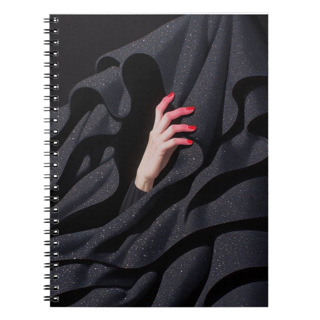 Carnet Illustration de main cachée sous un hijab étoilé (Devant)
