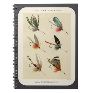 Carnet Illustration de mouches de lac vintage