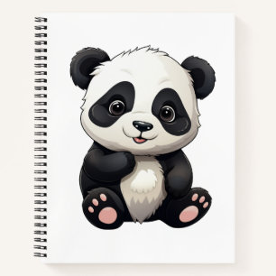 Carnet Illustration de panda de dessin animé