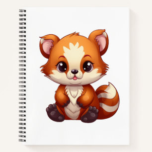 Carnet Illustration de panda roux de dessin animé
