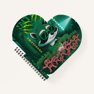 Carnet Illustration de Raton Laveur de Bande Dessinée Rét