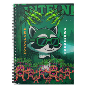 Carnet Illustration de Raton Laveur de Comic Retro Sci-Fi