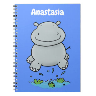 Carnet Illustration de saut en hippo mignon