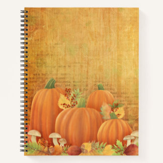 Carnet Illustration des Citrouilles d'automne et du feuil