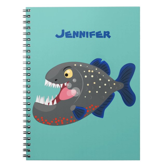 Carnet Illustration drôle de piranha affamée (Devant)