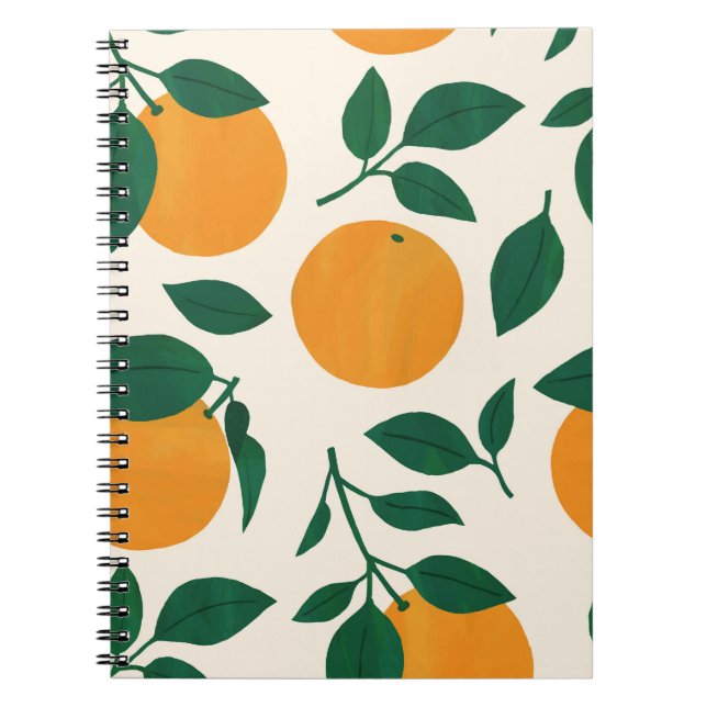 Carnet Illustration du Motif de fruits orange (Devant)