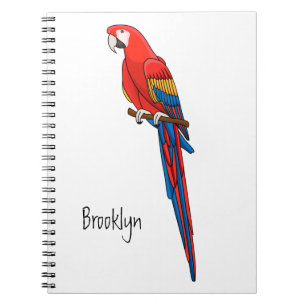 Carnet Illustration du perroquet de macaw Scarlet