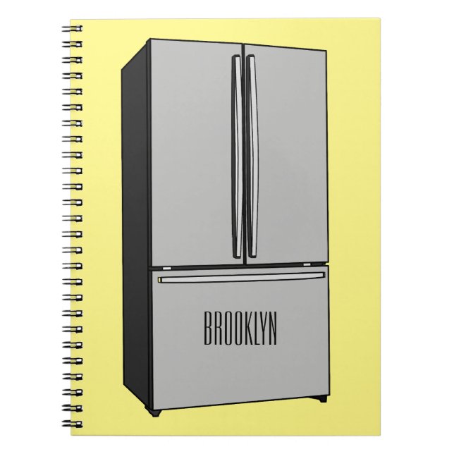 Carnet Illustration du réfrigérateur de porte française (Devant)