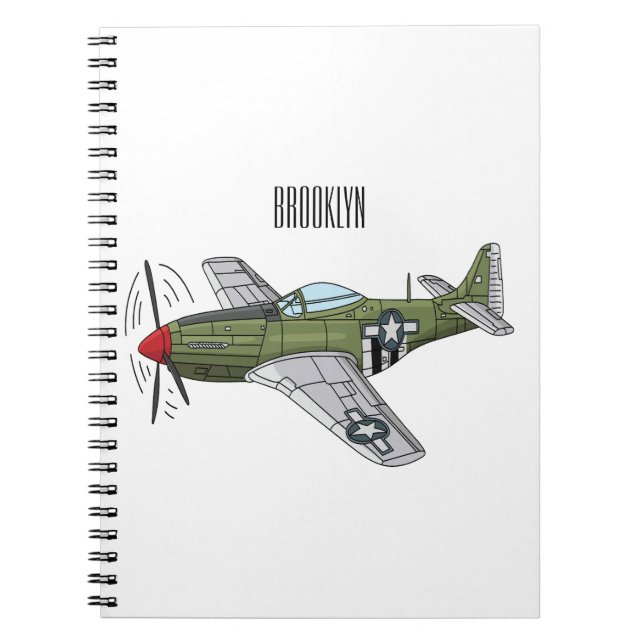 Carnet Illustration d'un avion militaire (Devant)