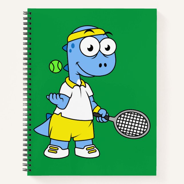 Carnet Illustration D'Un Joueur De Tennis Tyrannosaurus R (Devant)